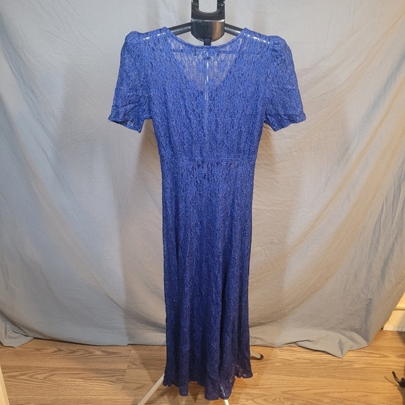 Vintage Blue Lace Button-Down Dress from All That Jazz - Picture 8 of 12